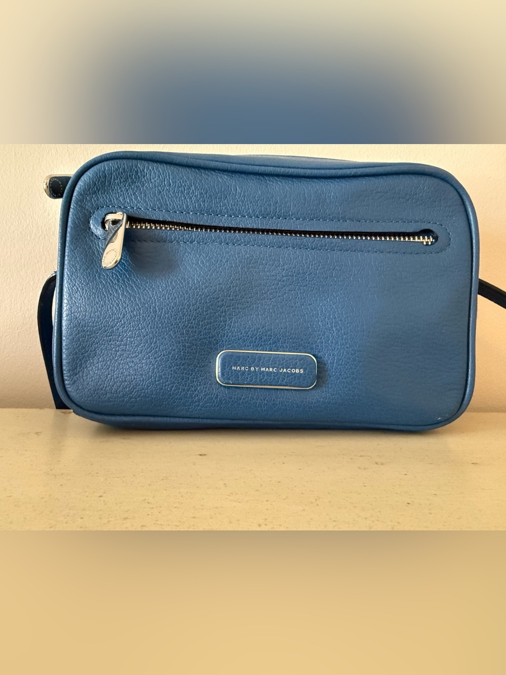 Marc by Marc Jacobs Teal-Blue Pebbled Leather Camera Crossbody